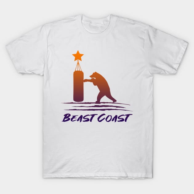 Beast Coast California Republic Bear Boxing T-Shirt by Lerad28